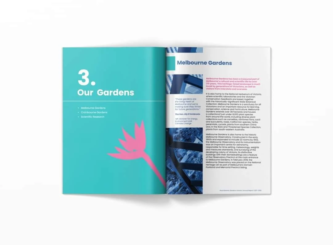 Our Gardens and Melbourne Gardens annual report spread