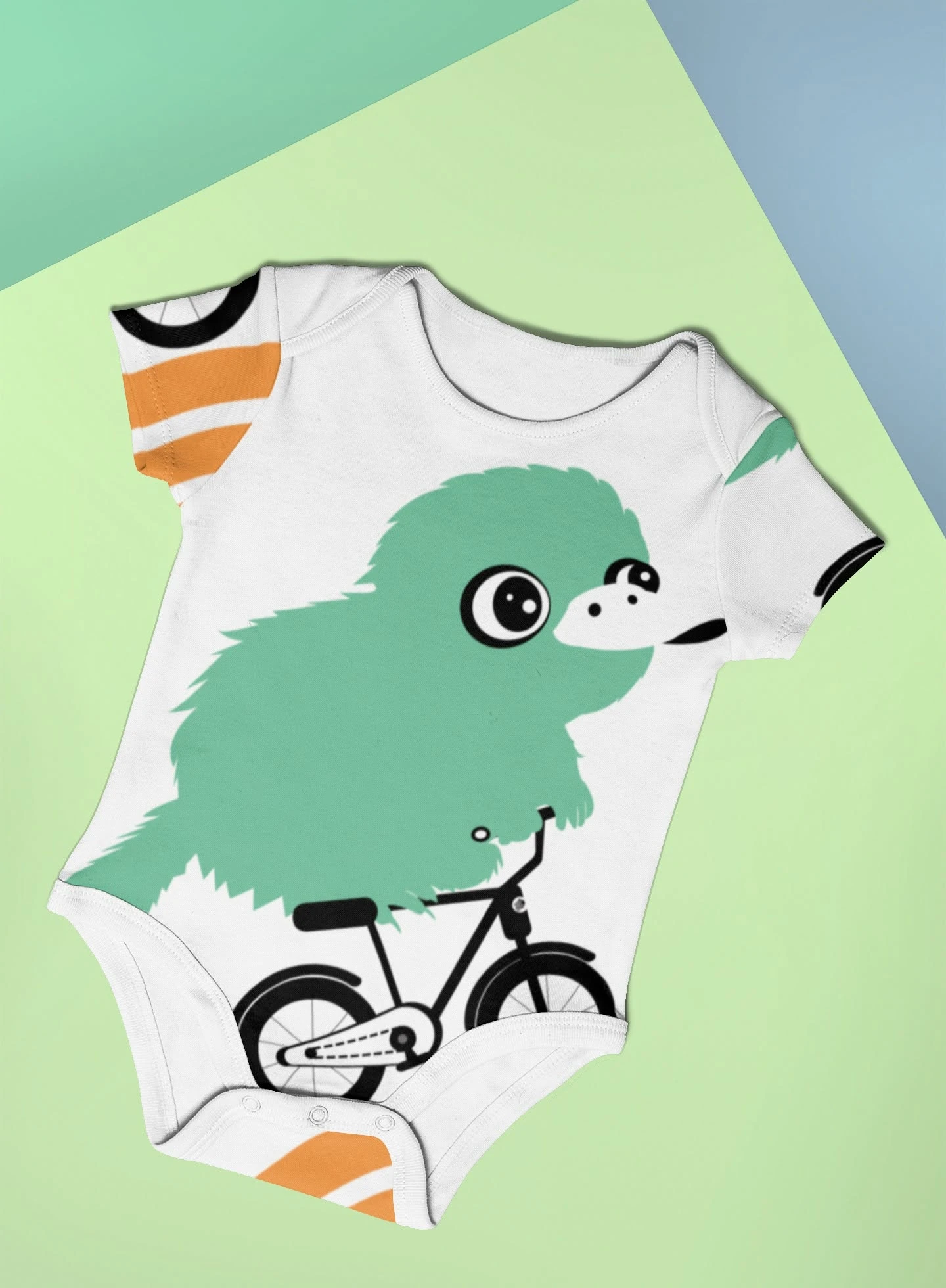 Cosy Cubs illustrated character on a baby onesie