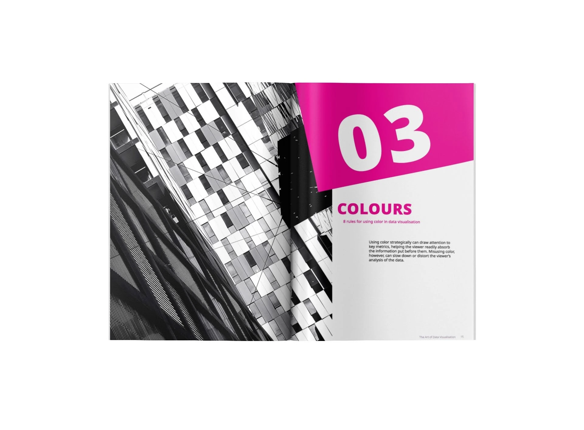 Magazine quote spread with purple colour field and Sydney Opera House photograph