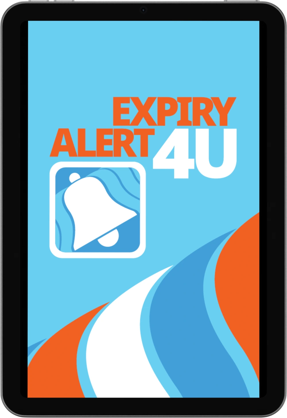 Expire Alert 4U branding displayed on a tablet