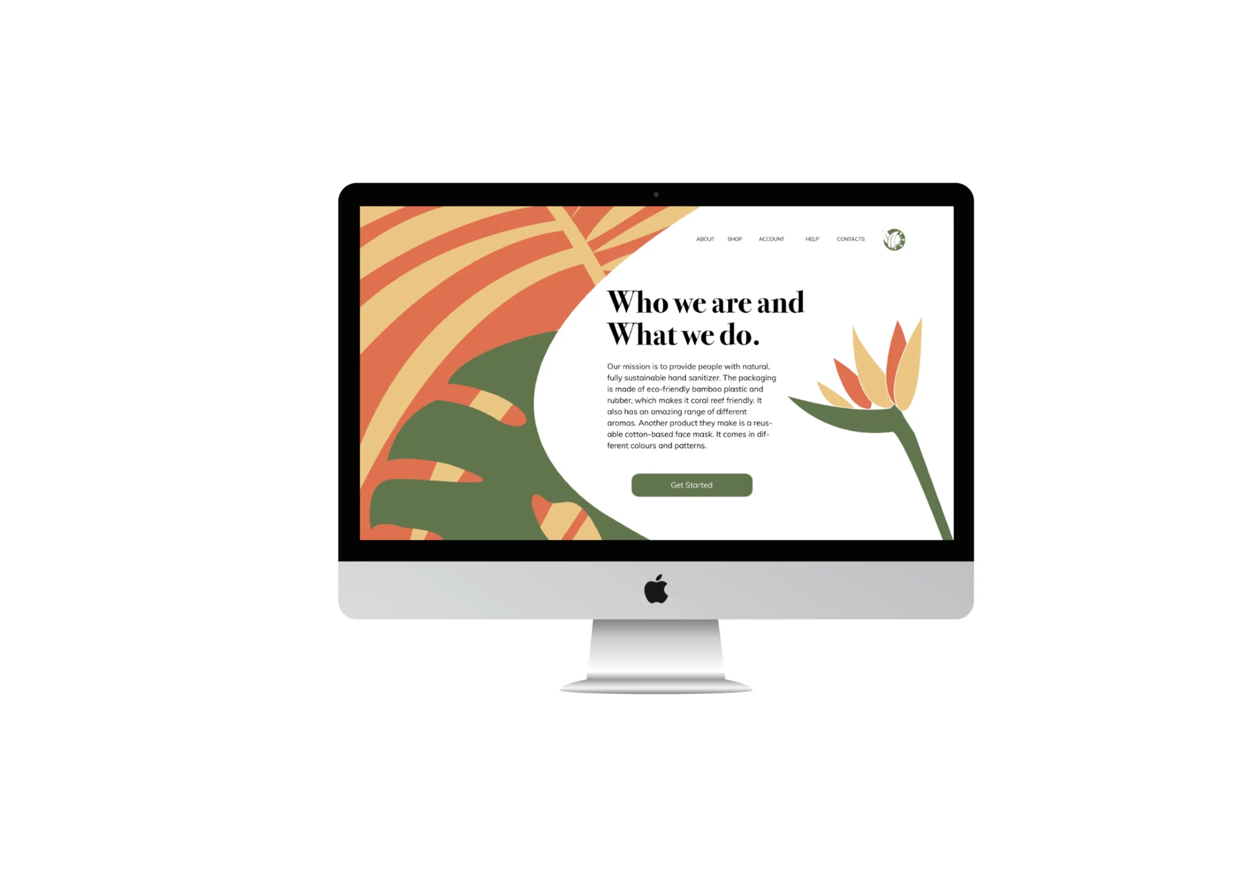 Eco Protect website design displayed on a desktop computer